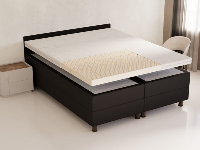 Talalay latex Supreme topper zijaanzicht open