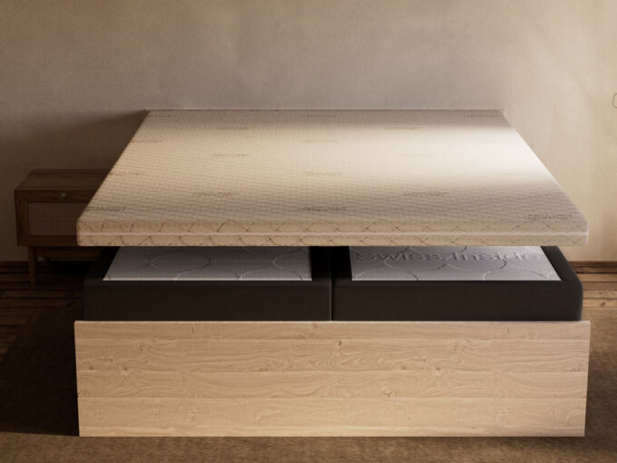 Talalay latex 100% natuurlijk topper vooraanzicht dicht