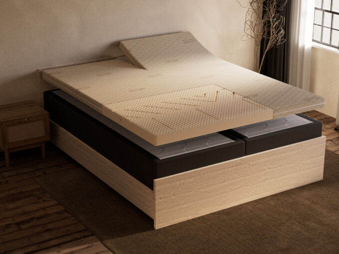 Vita® Talalay Latex topdekmatras 100% natuurlijk met split schuin open